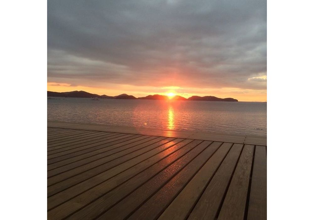 テラス夕日